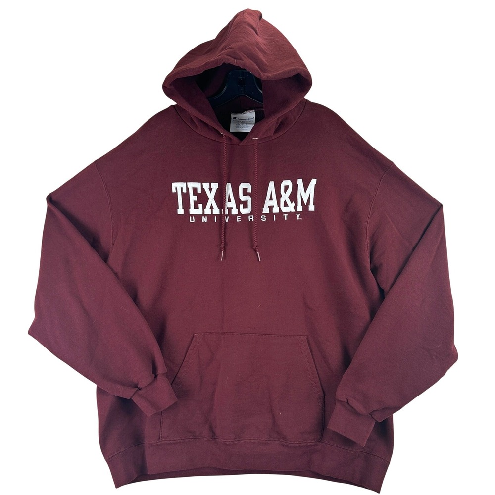 Texas A&M Champion Hoodie Pullover Mens 2XL Maroon Collegiate Gorpcore